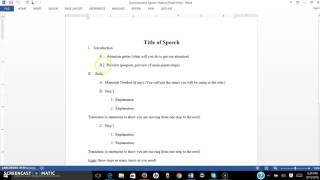 Demonstrative Speech Outline Overview [upl. by Rooker]