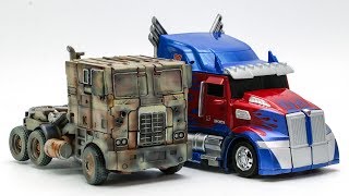 Transformers Movie 4 5 REPAINT Evasion Optimus Prime Knight Optimus Prime Truck Car Robot Toys [upl. by Ikir626]