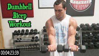 Intense 5 Minute Dumbbell Bicep Workout [upl. by Nnaeirual768]