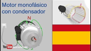 Motor Monofásico con condensador  como funciona [upl. by Aelahs]