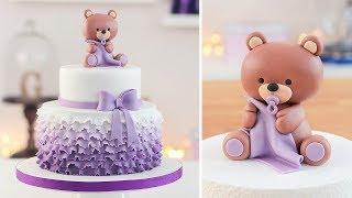 Easy Baby Shower Cake  Bear cake Topper  Tan Dulce [upl. by Sregor]