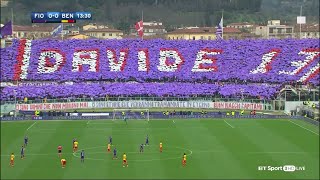 The Fiorentina game comes to a halt in the 13th minute as they pay tribute to Davide Astori [upl. by Celio]