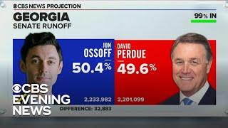 Democrats secure Senate control as Warnock Ossoff clinch Georgia runoffs [upl. by Nnylsaj]