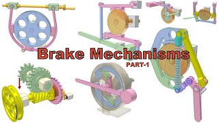 Various Types of Brake Mechanisms PART 1 Mechanical engineering designs Design Factory Projects [upl. by Uhn]