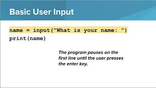 Intro Python User Input [upl. by Patin310]