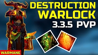 DESTRUCTION WARLOCK PVP 335  BEGINNER GUIDE WARMANE WOTLK TalentsGearSpellsDuelsTips 2022 [upl. by Annaierb]