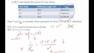 XRD Xray diffraction worked example problem [upl. by Enilraep106]