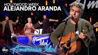 Alejandro Aranda sing quotSorryquot in The Hollywood Week on American Idol 2019 [upl. by Auqinehs]