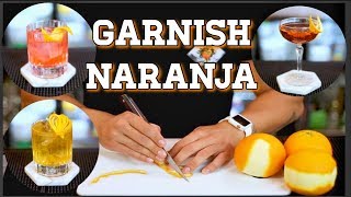 GARNISH NARANJA  TUTORIAL DECORACION BARTENDER  COCKTAIL [upl. by Noyart]