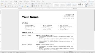 How to Make an Easy Resume in Microsoft Word latest [upl. by Kiley]