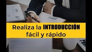 CÓMO HACER LA INTRODUCCIÓN DE UN TRABAJO DE INVESTIGACIÓN [upl. by Sigrid]