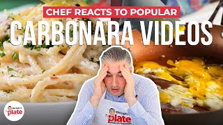 Italian Chef Reacts to Popular CARBONARA VIDEOS [upl. by Welton]