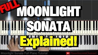 BEETHOVEN  MOONLIGHT SONATA  1ST MOVEMENT Piano Tutorial Lesson Complete [upl. by Eissen]