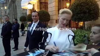 Tilda Swinton signing autographs in Paris [upl. by Ortrud957]