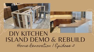 KITCHEN ISLAND DEMO amp REBUILD  Home Reno Ep 2 [upl. by Nennerb]