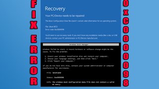 Fix Boot Error 0xC0000098 [upl. by Rakel164]