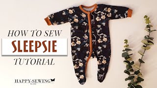 How to Sew baby Pajamas  Sleepsie  Tutorial  DIY [upl. by Hesketh625]