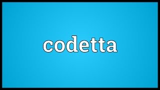 Codetta Meaning [upl. by Suissac958]