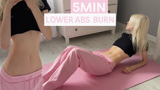 5MIN AB BURN WORKOUT FLAT STOMACH amp LOWER BELLY HOURGLASS AB WORKOUT [upl. by Tenay386]