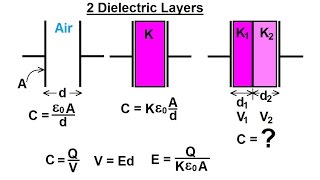 Physics 39 Capacitors 36 of 37 2 Dielectric Layers [upl. by Cornie]