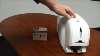 IDP Smart 30 ID Card Printer  How to Load Ribbons amp Cards [upl. by Ahseinod]