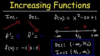 Increasing and Decreasing Functions  Calculus [upl. by Aed]