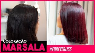 Tinta de Cabelo Marsala Passo a Passo Forever Liss [upl. by Emmerie202]