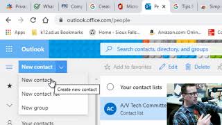 Contact lists vs Groups in Outlook Online [upl. by Dhaf]