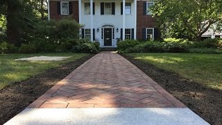 Barrington Brick Walkway Project  Herringbone Pattern [upl. by Lilla]