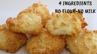 4 INGREDIENTS COCONUT COOKIES RECIPE  EASY HOMEMADE COOKIES [upl. by Janifer]