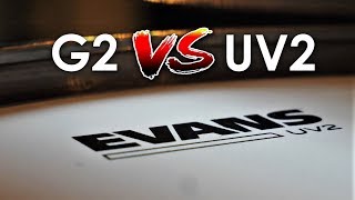 Evans UV2 vs G2 Coated  Direct Drumhead Comparison [upl. by Brey]