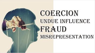 Coercion Undue Influence Fraud Misrepresentation  Indian Contract Act 1872  Law Guru [upl. by Alym]