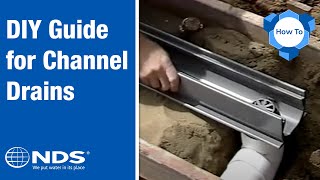 How to Install a Channel Drain  NDS Yard Drainage Systems [upl. by Assele555]