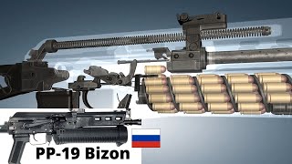 3D Animation amp Facts PP19 Bizon Submachine Gun [upl. by Ainivad]