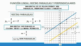 FUNCIÓN LINEAL RECTAS PARALELAS Y PERPENDICULARES [upl. by Hulburt]