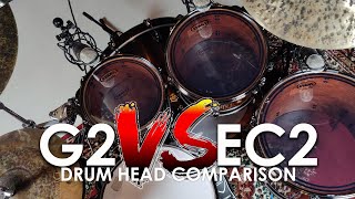 Evans EC2 vsG2 Clear  Direct Drumhead Comparison  Drum Dog [upl. by Dlaner143]