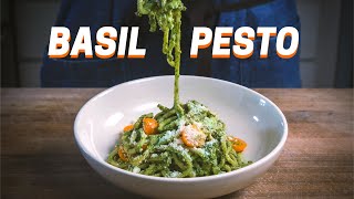 EASY BASIL PESTO PASTA with Toasted Walnuts [upl. by Ahsemit]