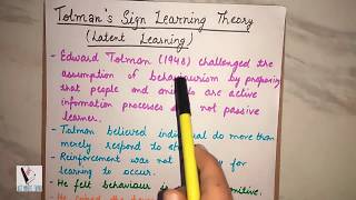 TOLMAN THEORY OF LEARNING [upl. by Oinegue603]