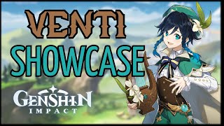 Genshin Impact  Venti Showcase All Skills  Combat [upl. by Hennebery]