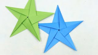 Paper Star folding  Easy Origami Star for beginners [upl. by Annairam379]