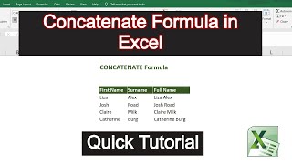 Concatenate  Concatenate Formula in Excel [upl. by Alyak]