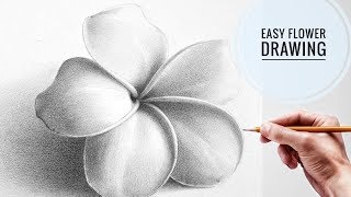 How to draw a flower with pencil  step by step  easily for kids and bigginers [upl. by Savdeep]