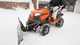 Husqvarna tractors  how to attach snow blade [upl. by Nnayecats]