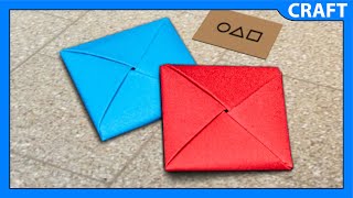 DIY Origami Ddakji  Flip Card Game  Squid Game [upl. by Dori889]