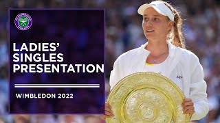 Ladies Singles Final Trophy Presentation  Wimbledon 2022 [upl. by Lugar]