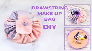 DIY Drawstring Makeup Bag Tutorial [upl. by Ruthy]