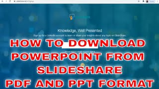 How to download ppt from Slideshare [upl. by Burta940]