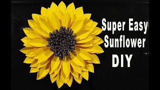 DIY PAPER LARGE SUNFLOWER  TUTORIAL  PAPER CRAFT [upl. by Baillie]