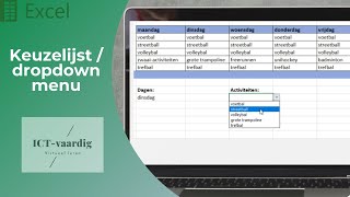 Excel  Keuzelijst dropdown menu [upl. by Llewop]