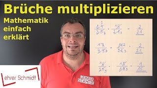 Brüche multiplizieren  Bruchrechnung  einfach erklärt  Lehrerschmidt [upl. by Bick354]